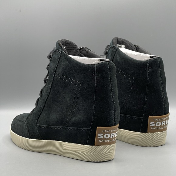 Sorel Women's 10 Boots Hidden Wedge Suede Black Waterproof Out N About - Picture 9 of 12